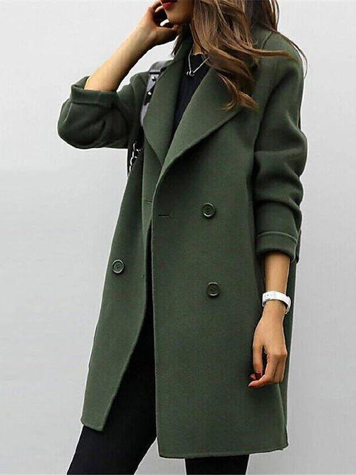 Kacob | Women's Double Breasted Longline Coat – Long Winter Coat for Women