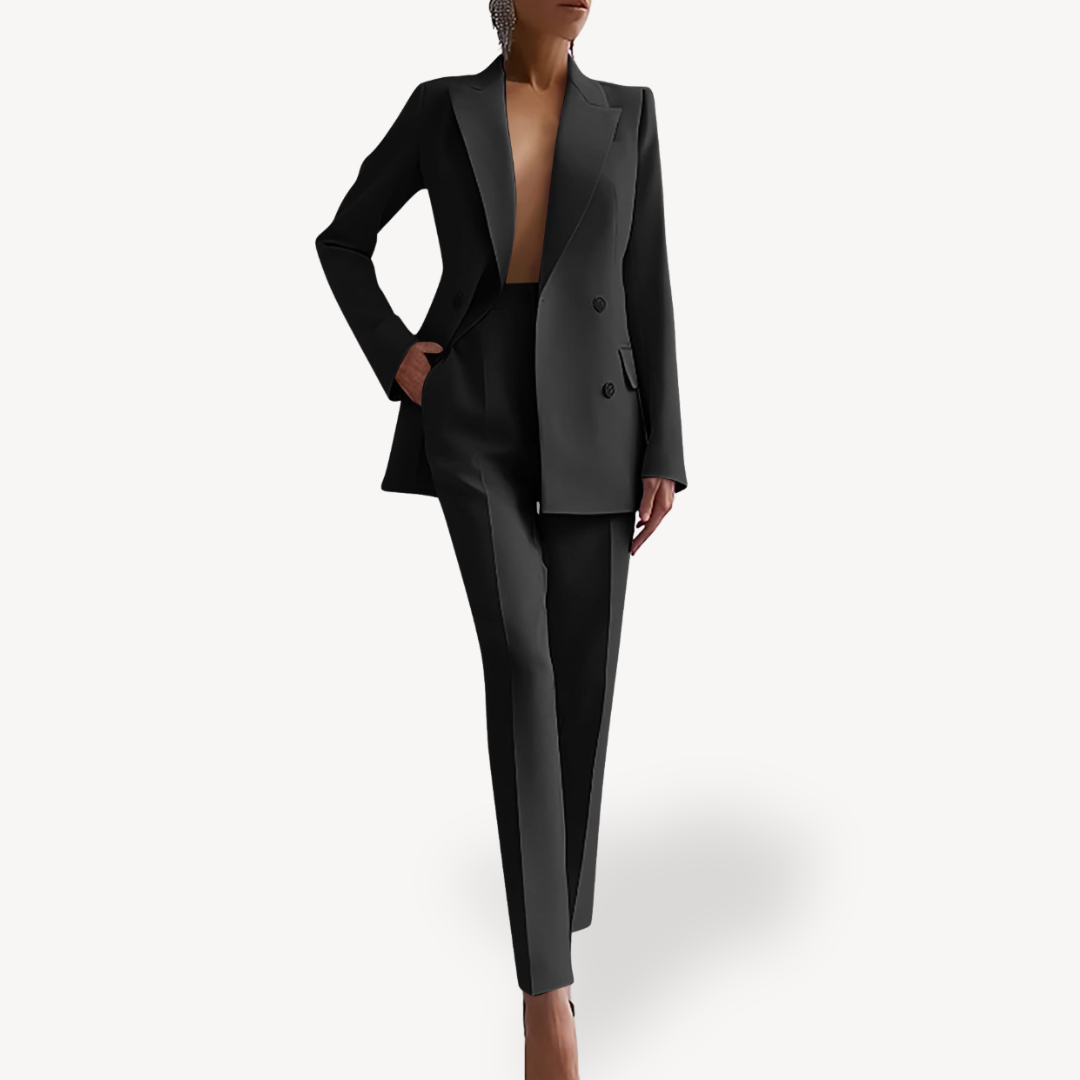 Kacob | Women's Double Breasted Trouser Suit – Tailored Two-Piece Work Suit