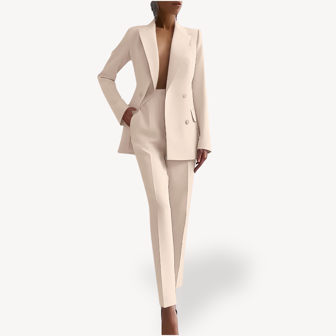 Kacob | Women's Double Breasted Trouser Suit – Tailored Two-Piece Work Suit