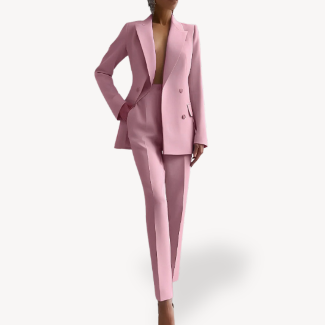 Kacob | Women's Double Breasted Trouser Suit – Tailored Two-Piece Work Suit