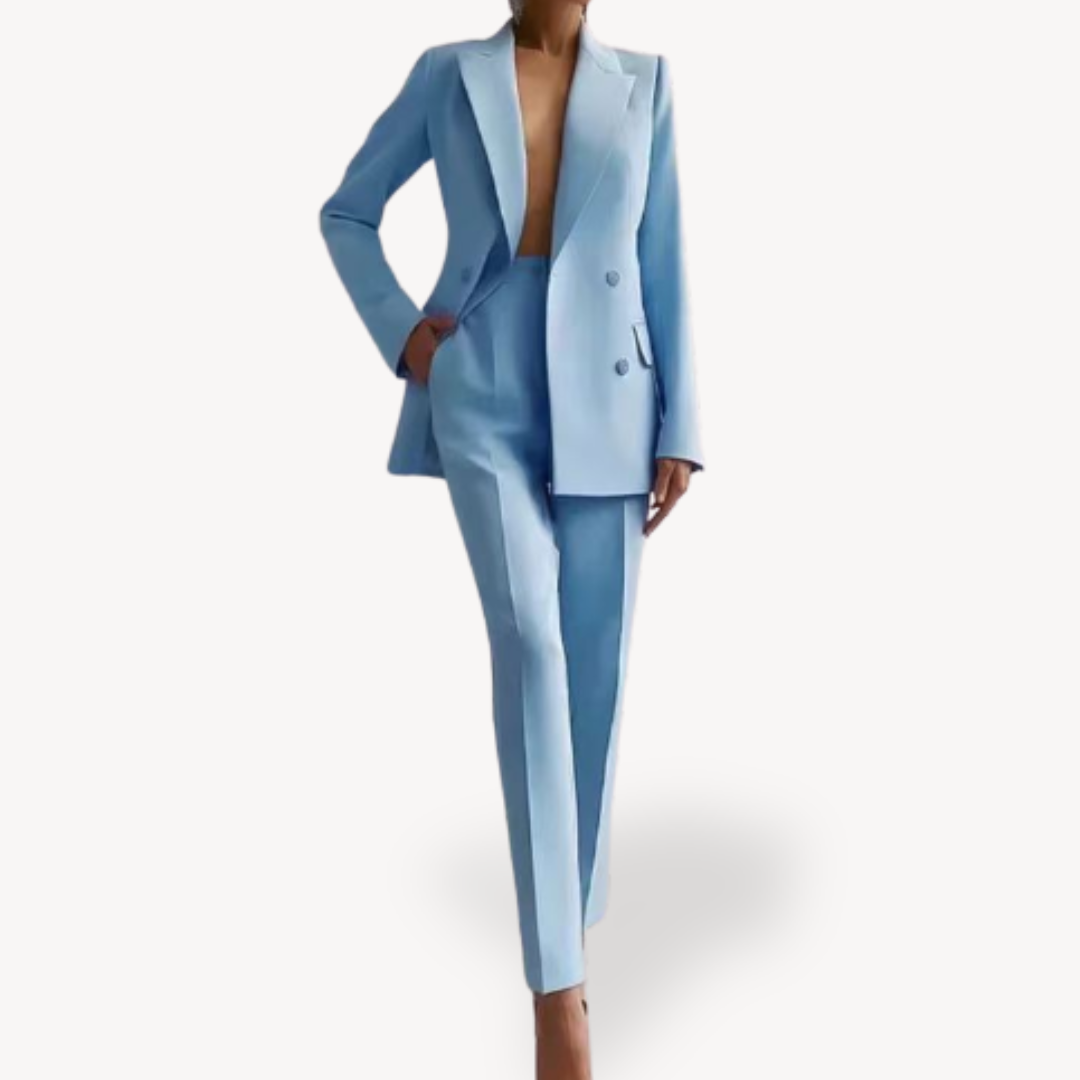 Kacob | Women's Double Breasted Trouser Suit – Tailored Two-Piece Work Suit