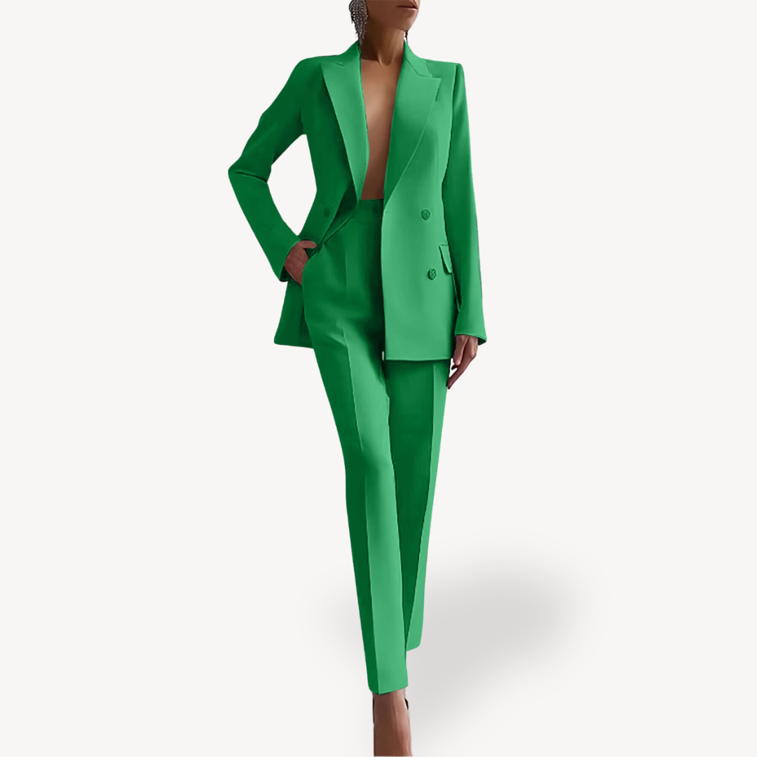 Kacob | Women's Double Breasted Trouser Suit – Tailored Two-Piece Work Suit