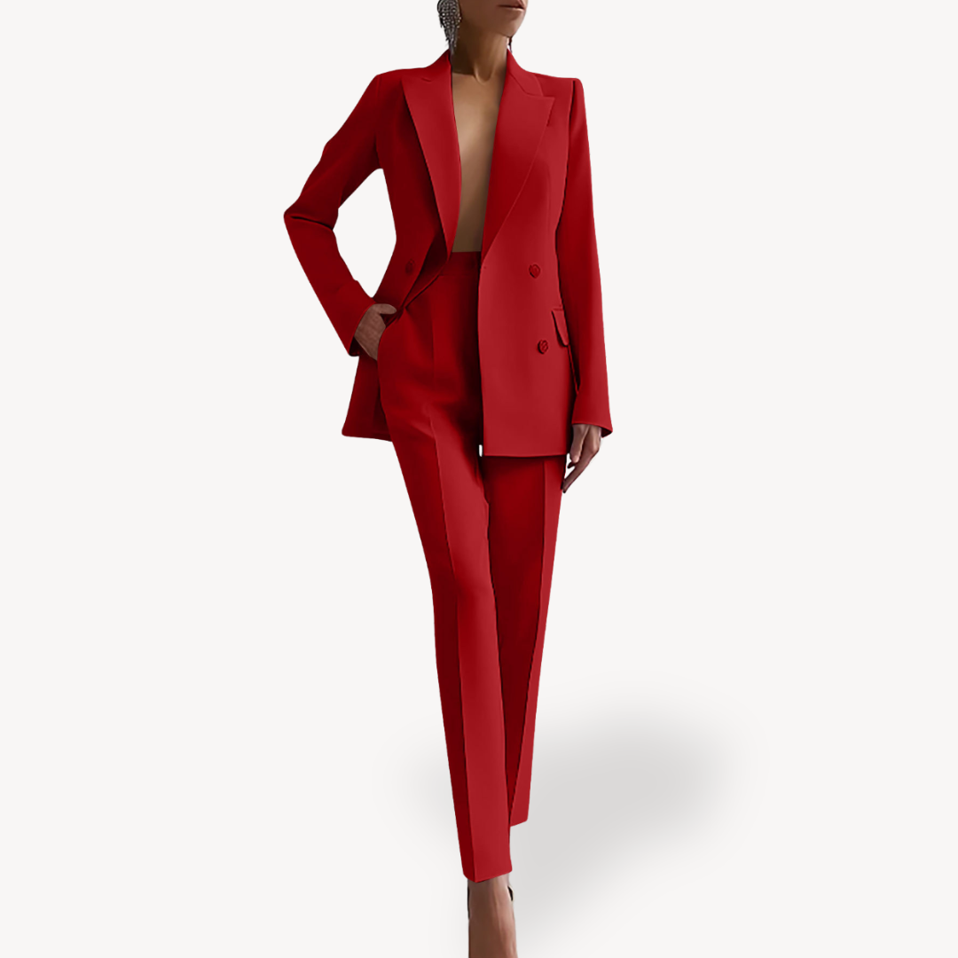 Kacob | Women's Double Breasted Trouser Suit – Tailored Two-Piece Work Suit