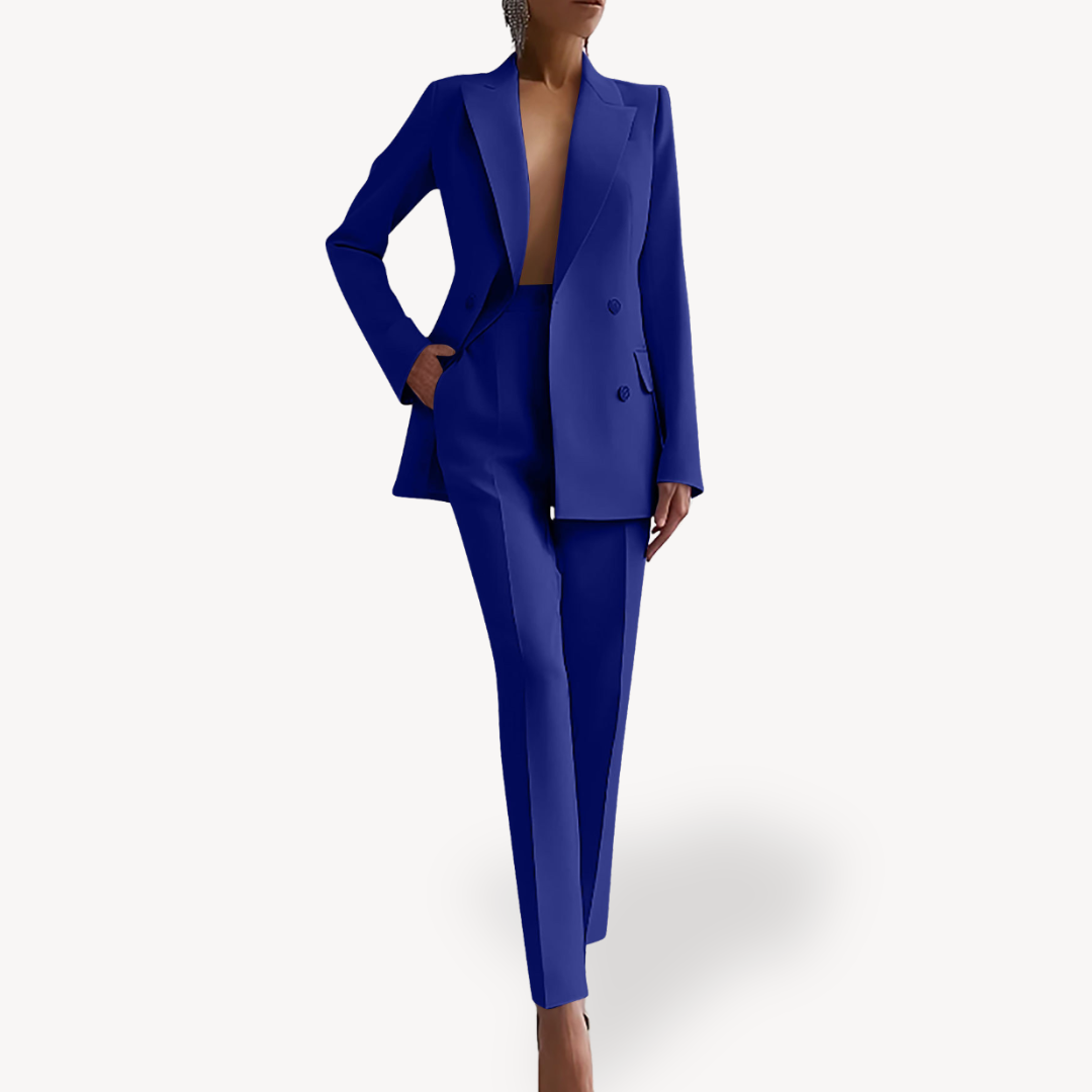 Kacob | Women's Double Breasted Trouser Suit – Tailored Two-Piece Work Suit
