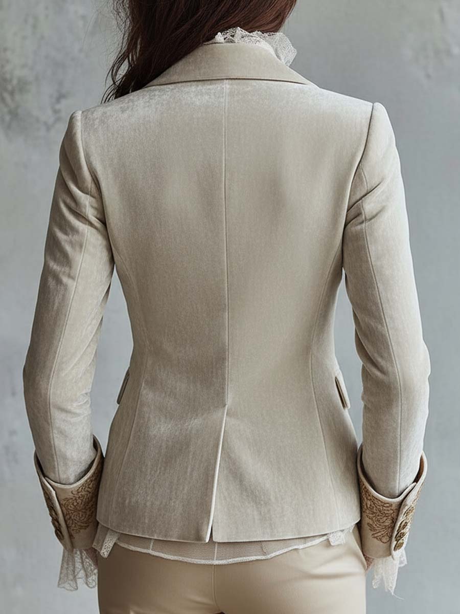 Kacob | Women's Embroidered Tailored Blazer – Smart Jacket for Women, Office Wear
