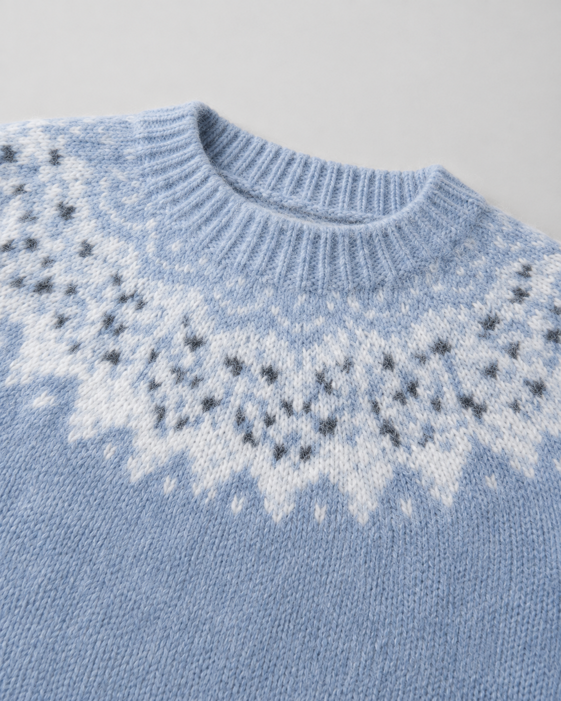 Women's Fair Isle Crew Neck Jumper – Snowflake Yoke