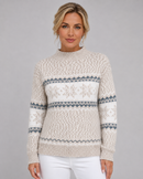 Kacob | Women's Fair Isle Mock Neck Jumper – Nordic Knit