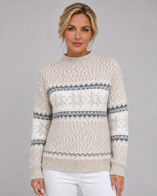 Women's Fair Isle Mock Neck Jumper – Nordic Knit