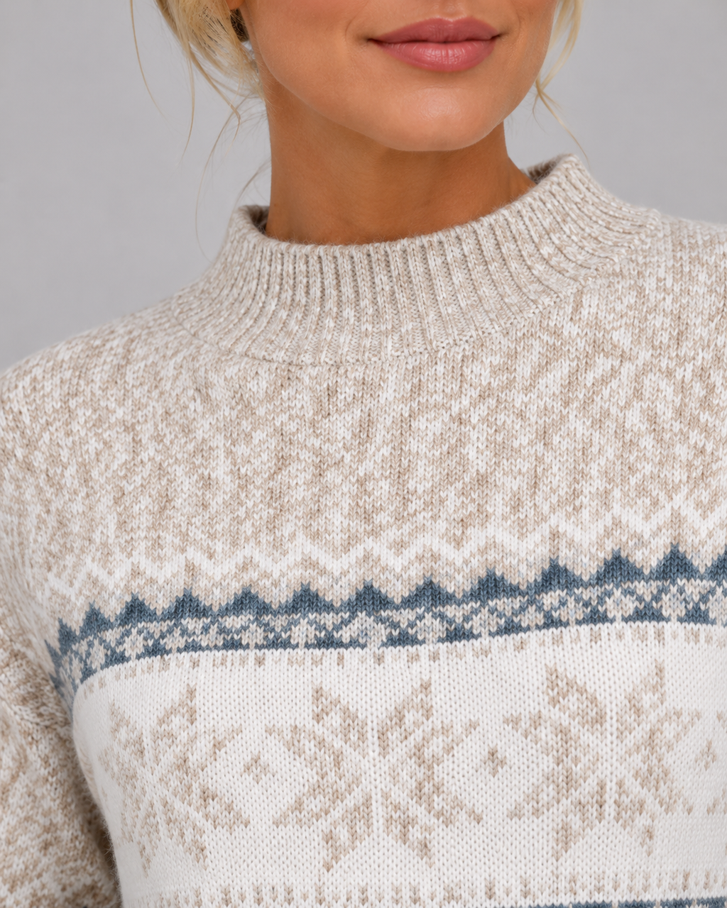 Women's Fair Isle Mock Neck Jumper – Nordic Knit