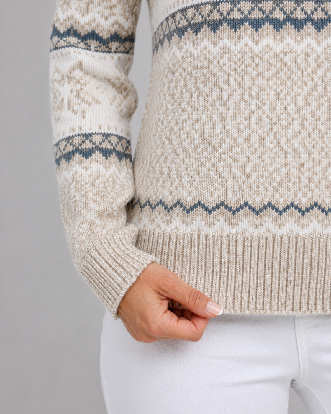 Women's Fair Isle Mock Neck Jumper – Nordic Knit