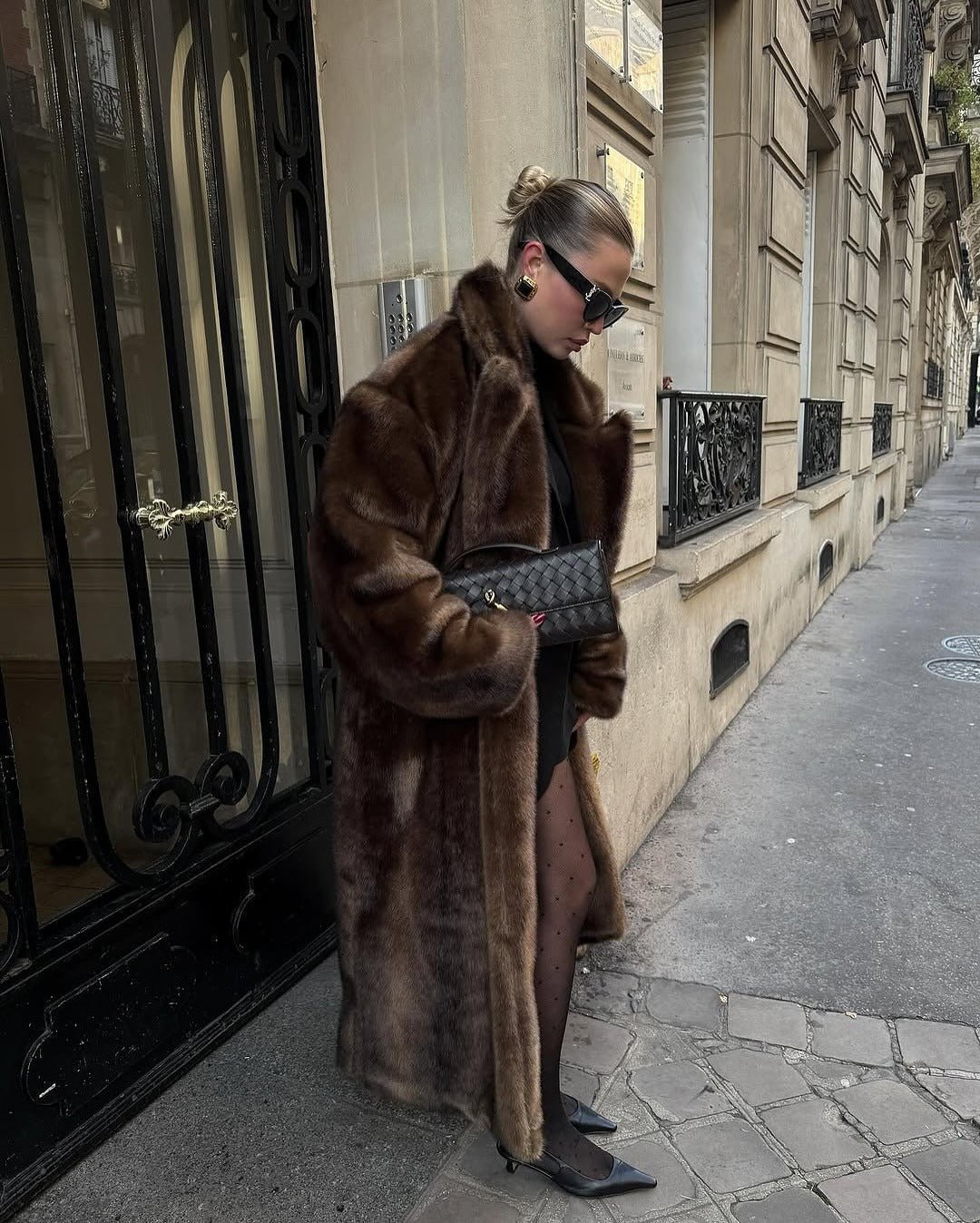 Women's Faux Fur Maxi Coat – Longline Fluffy Winter Coat