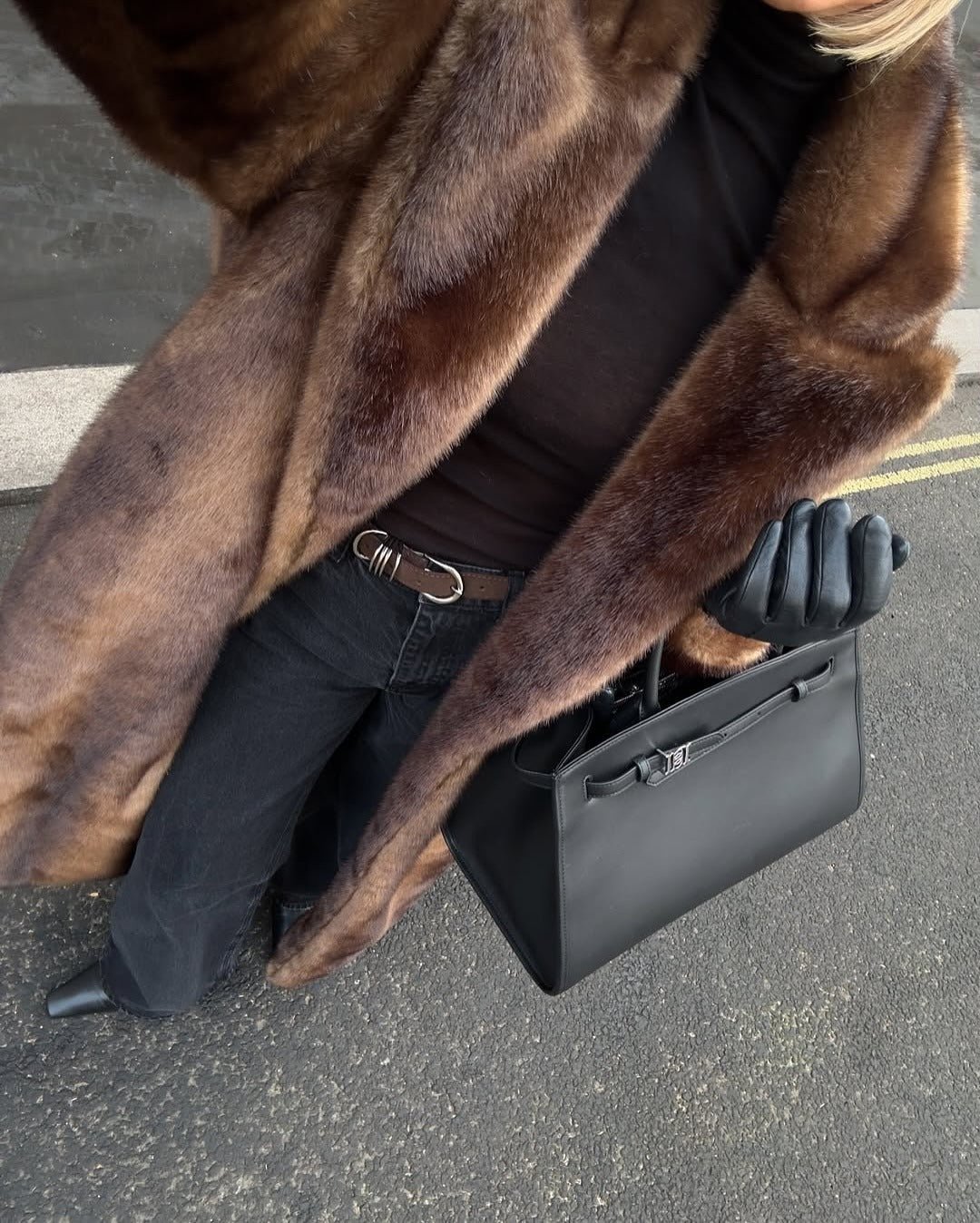 Women's Faux Fur Maxi Coat – Longline Fluffy Winter Coat