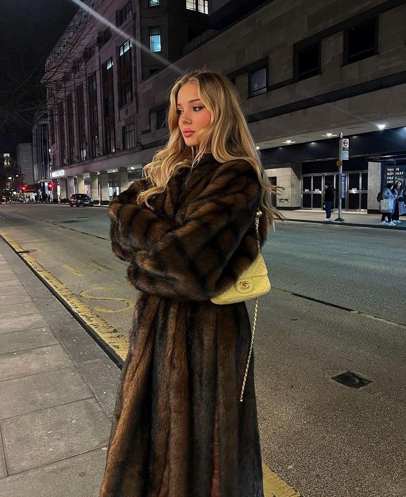 Women's Faux Fur Maxi Coat – Longline Fluffy Winter Coat