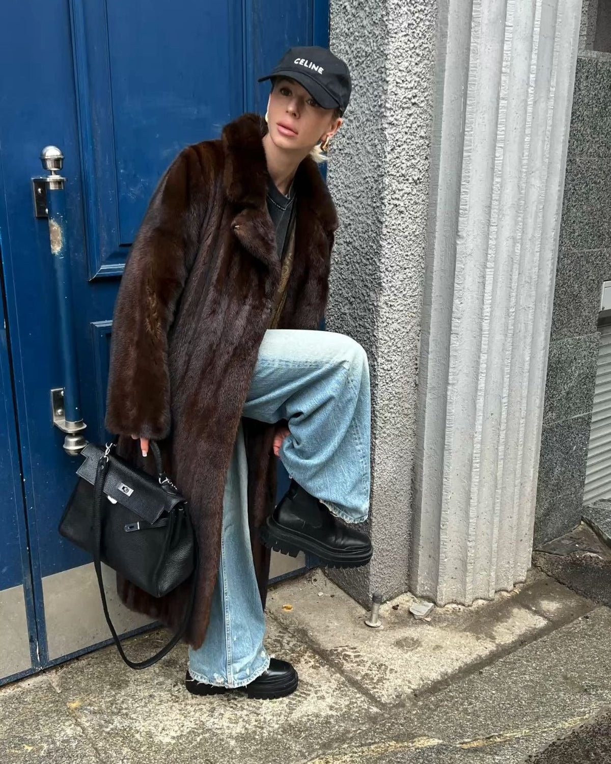 Women's Faux Fur Maxi Coat – Longline Fluffy Winter Coat