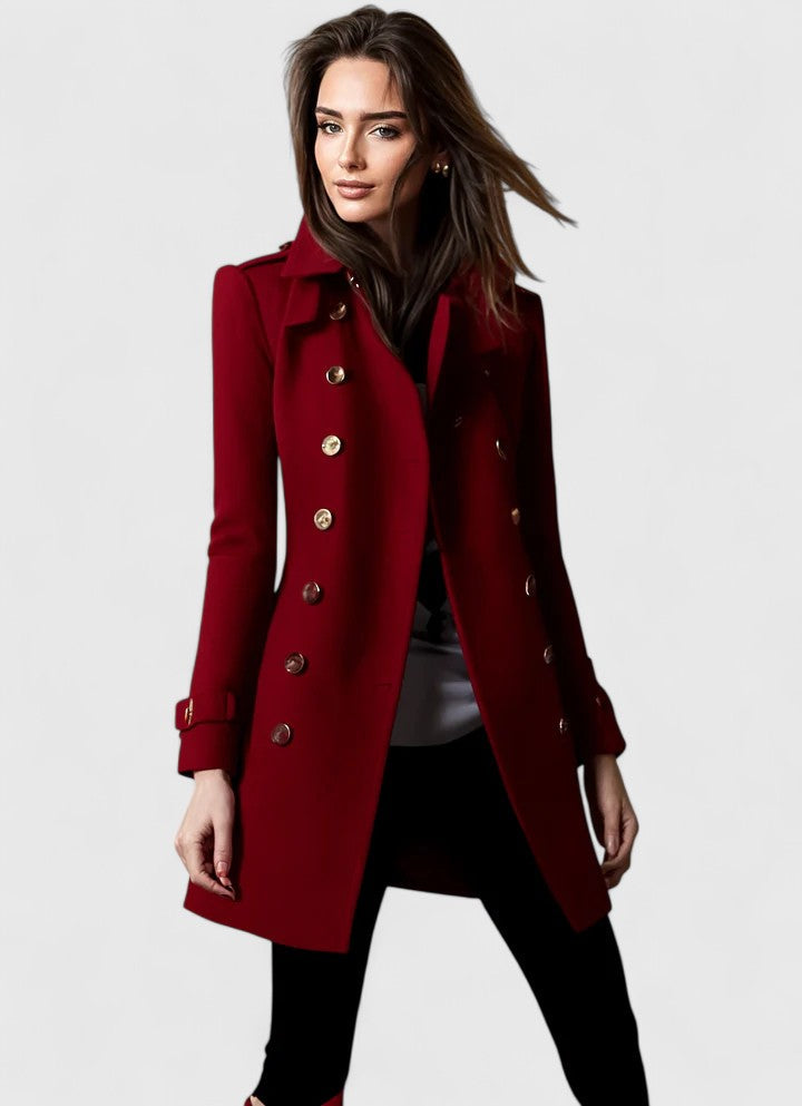 Kacob | Women's Fitted Classic Dress Coat – Smart Womens Coat for Occasions