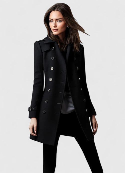 Kacob | Women's Fitted Classic Dress Coat – Smart Womens Coat for Occasions