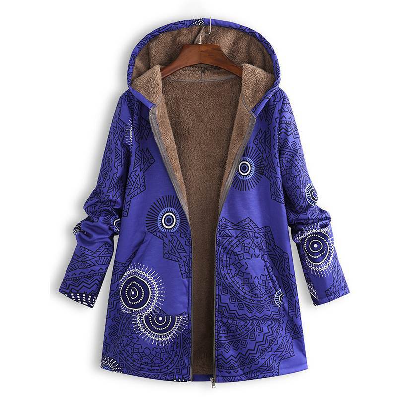 Kacob | Women's Floral Print Hooded Winter Coat – Adjustable Hood Womens Coat
