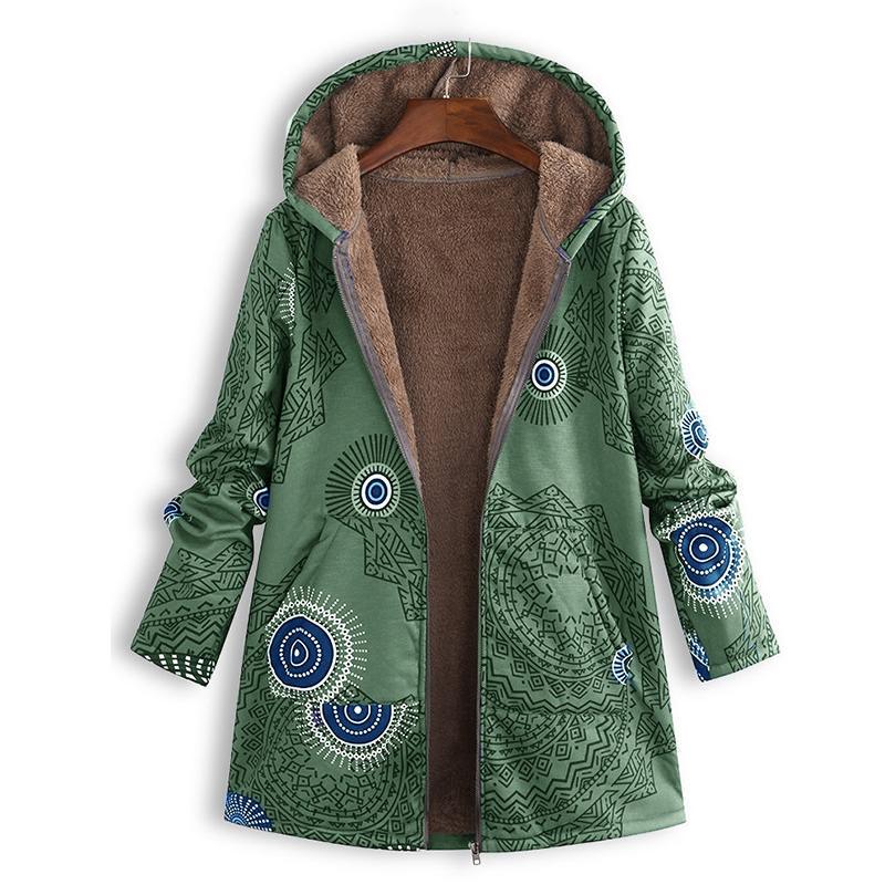 Kacob | Women's Floral Print Hooded Winter Coat – Adjustable Hood Womens Coat