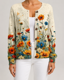 Kacob | Women's Floral Print Knit Cardigan – Button Front