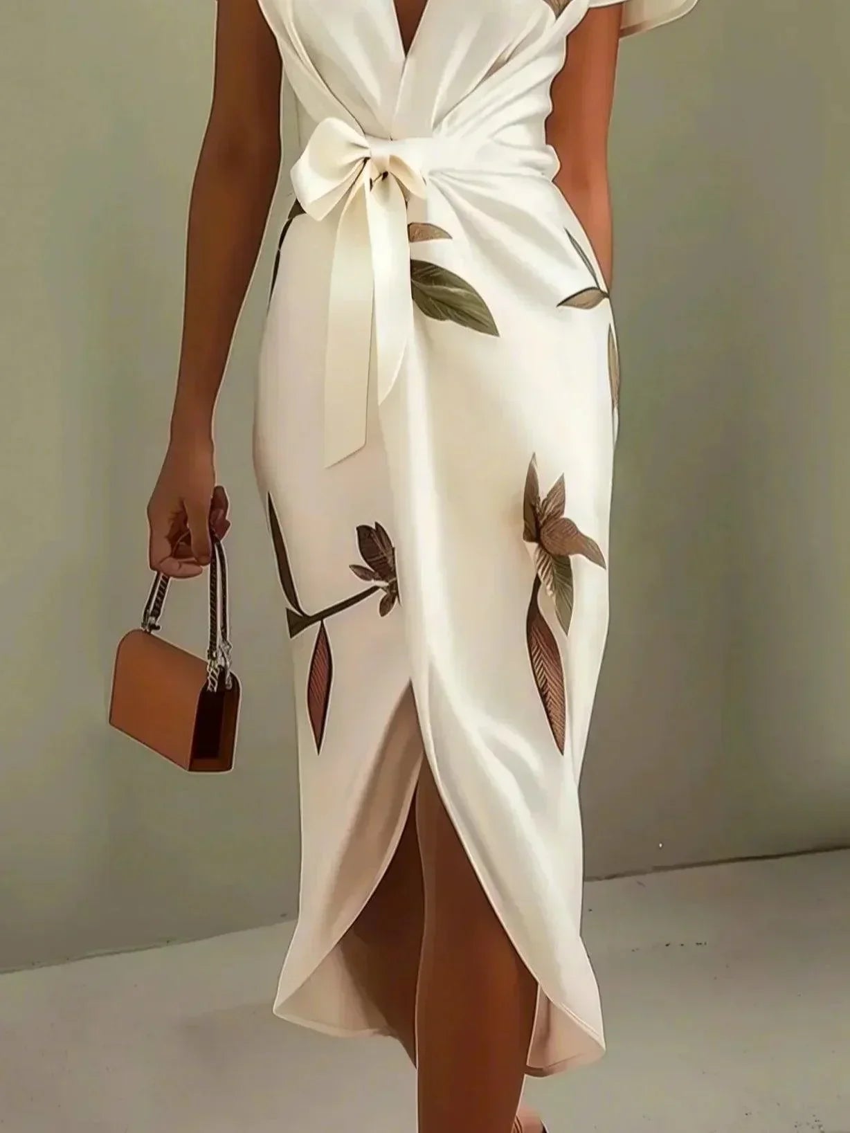 Women's Flutter Sleeve Wrap Dress – Tie Waist