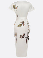 Women's Flutter Sleeve Wrap Dress – Tie Waist