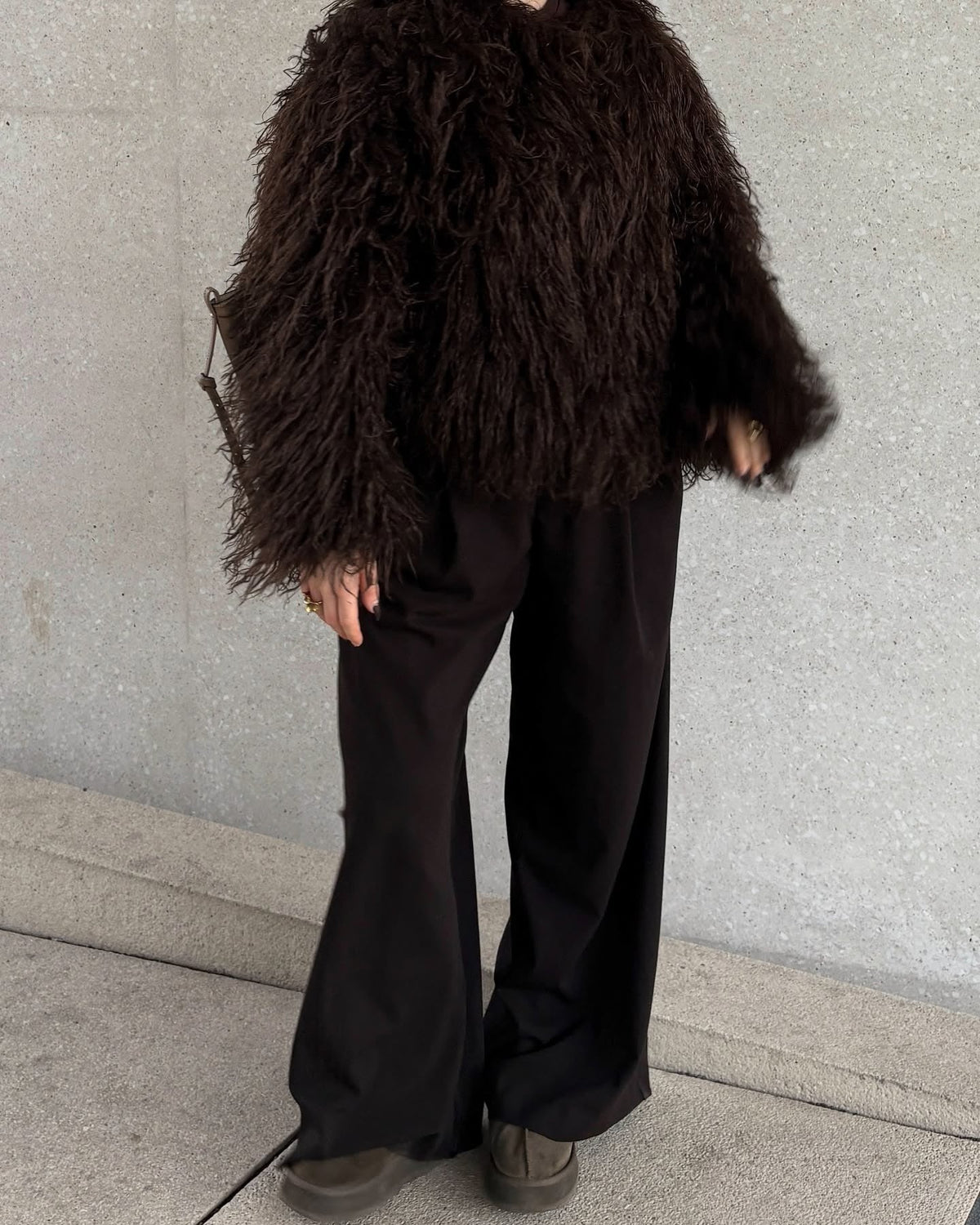 Kacob | Women's Fluffy Faux Fur Coat – Winter Fur Coat for Day and Evening