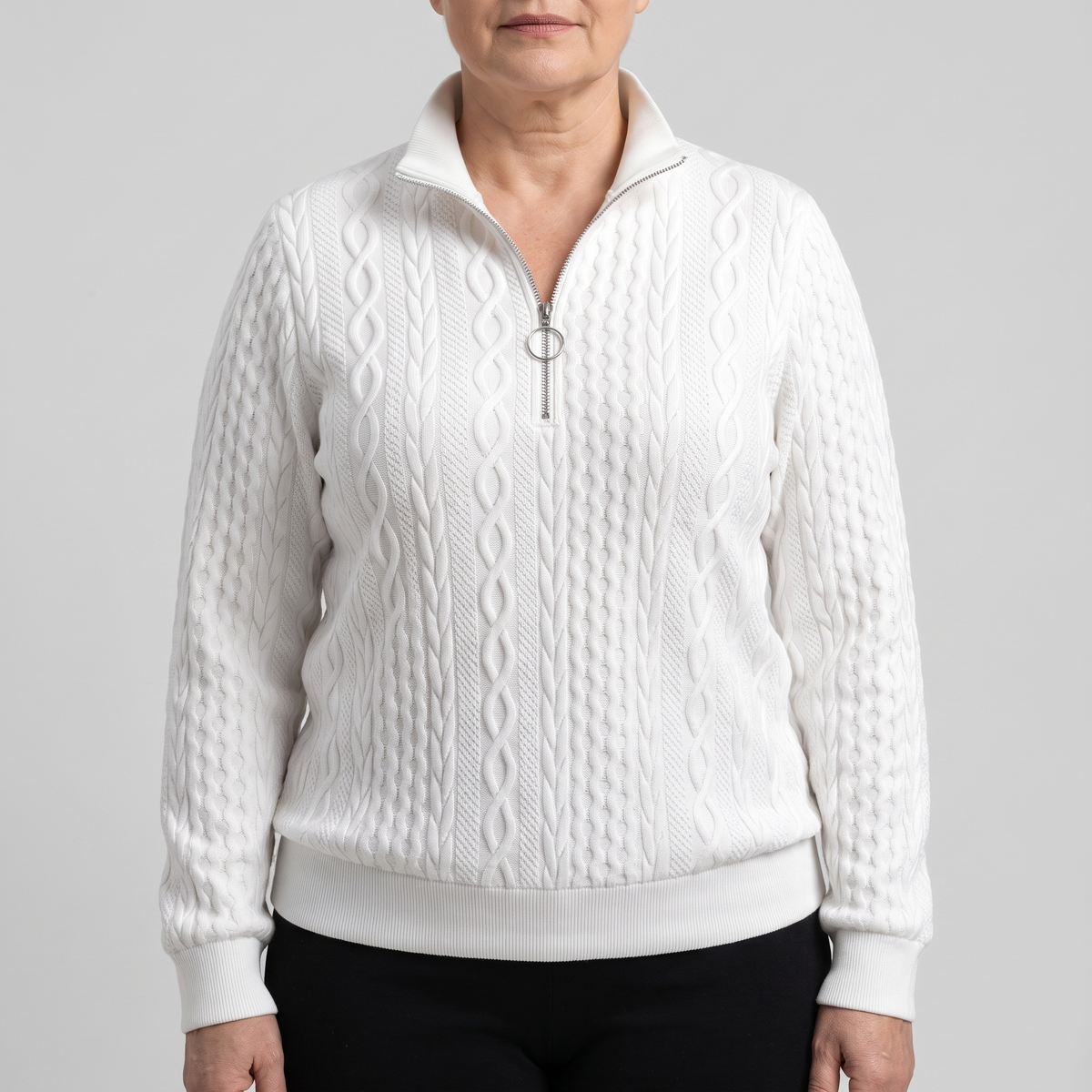 Kacob | Women's Half Zip Hooded Jumper – Loose Fit Quarter Zip Sweater