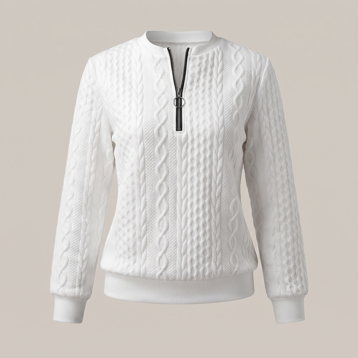 Kacob | Women's Half Zip Hooded Jumper – Loose Fit Quarter Zip Sweater