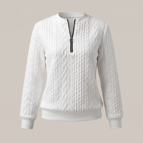 Kacob | Women's Half Zip Hooded Jumper – Loose Fit Quarter Zip Sweater