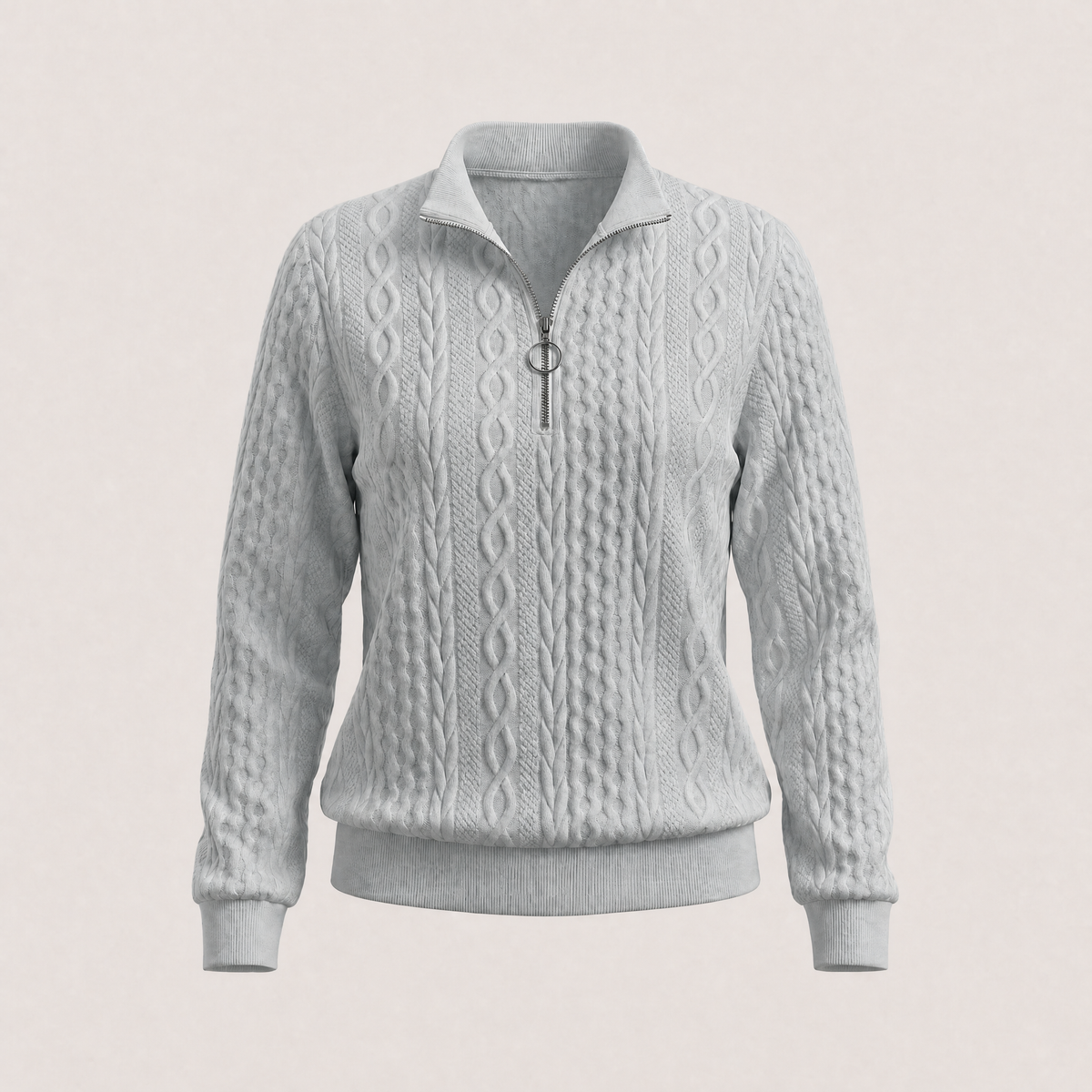 Kacob | Women's Half Zip Hooded Jumper – Loose Fit Quarter Zip Sweater