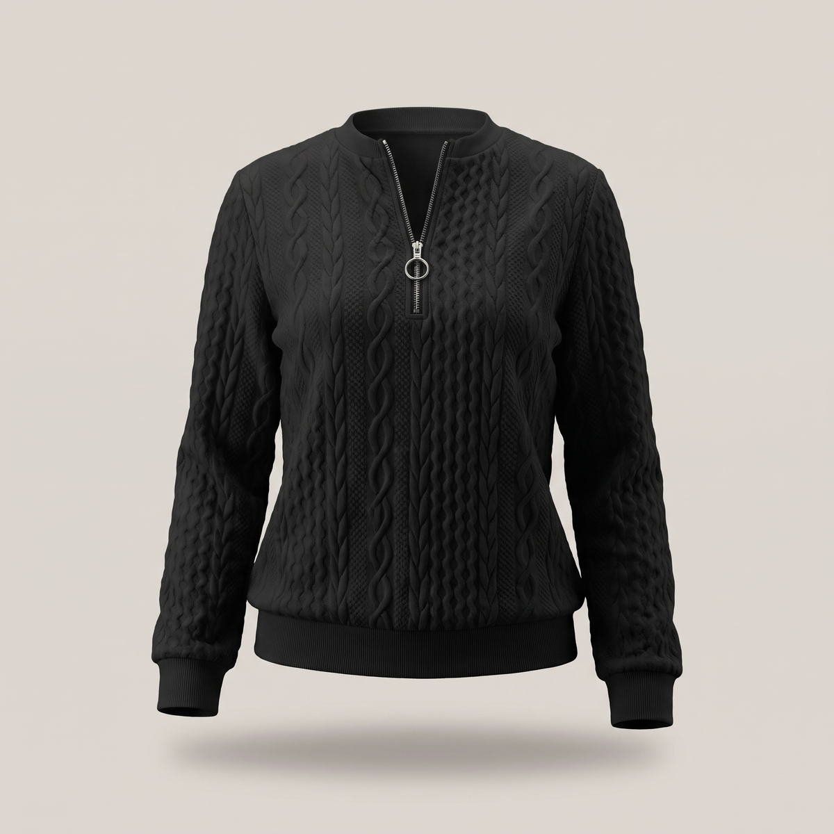 Kacob | Women's Half Zip Hooded Jumper – Loose Fit Quarter Zip Sweater