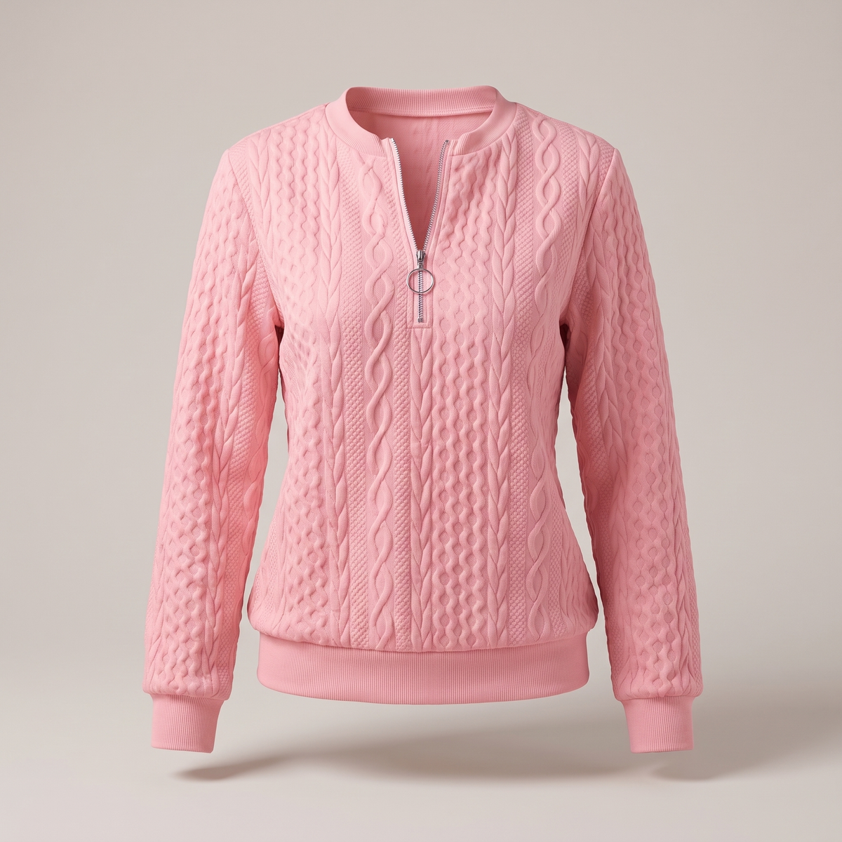 Kacob | Women's Half Zip Hooded Jumper – Loose Fit Quarter Zip Sweater