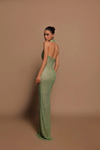 Women's Halter Neck Open Back Maxi Dress