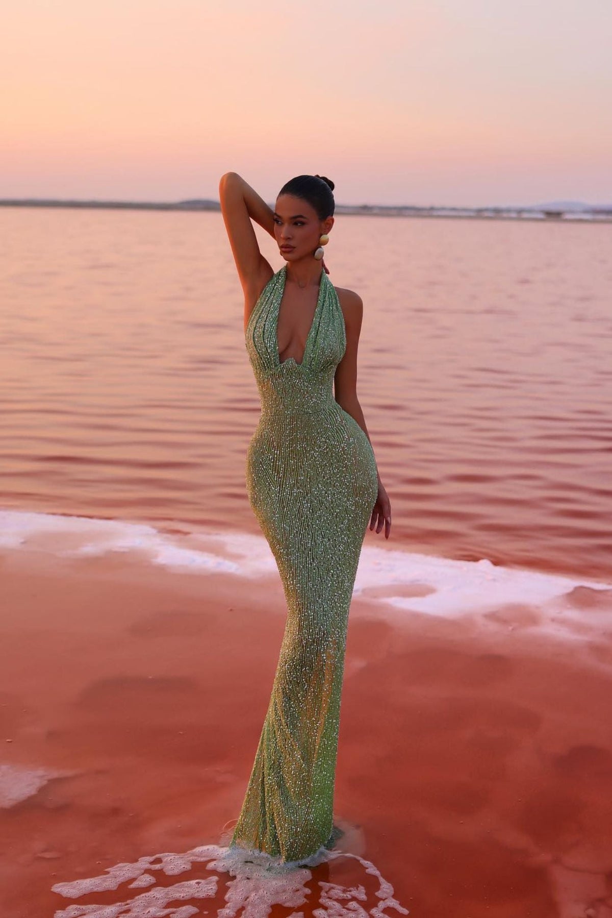 Women's Halter Neck Open Back Maxi Dress