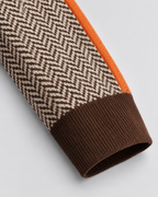 Women's Herringbone Turtleneck Jumper with Contrast Sleeves