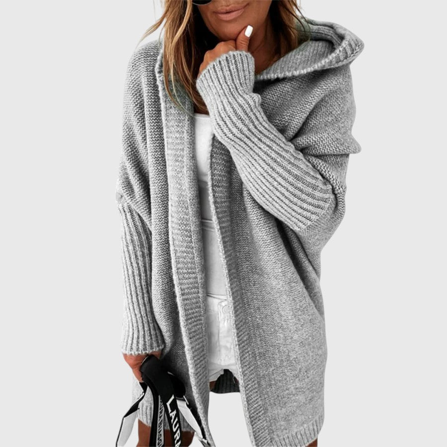 Kacob | Women's Hooded Cardigan – Longline Open Front Knit Cardigan