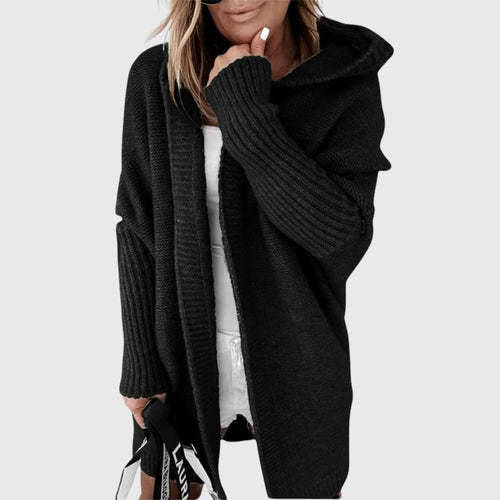 Kacob | Women's Hooded Cardigan – Longline Open Front Knit Cardigan