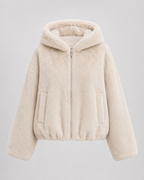 Women's Hooded Faux Fur Zip-Up Jacket