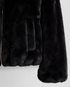 Women's Hooded Faux Fur Zip-Up Jacket