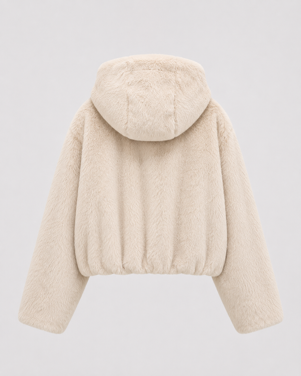 Women's Hooded Faux Fur Zip-Up Jacket