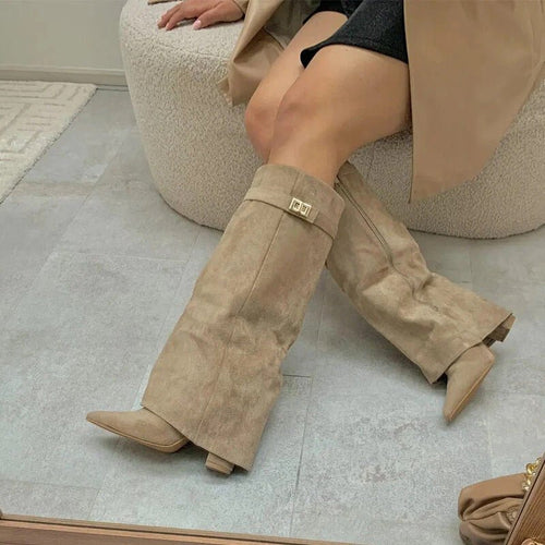 Kacob | Women's Knee High Boots – Tall Shaft Long Boots for Skirts and Jeans