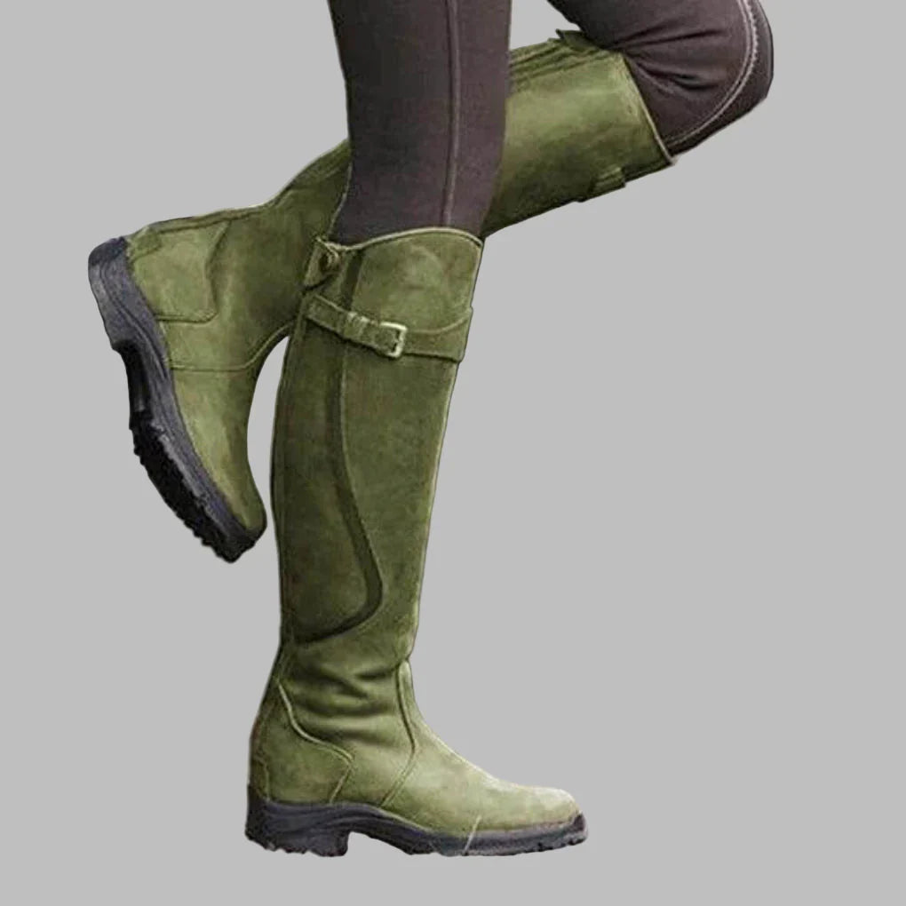 Women's Knee High Riding Boots – Buckle Detail
