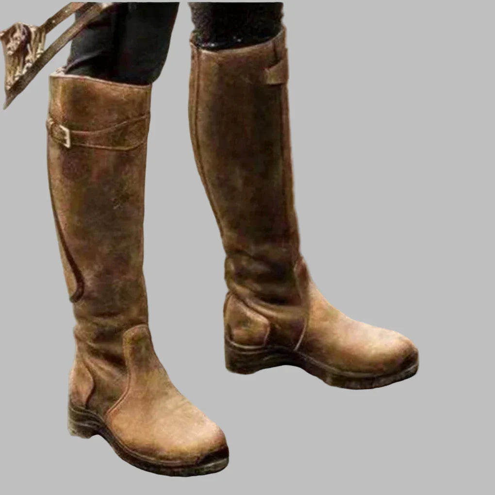 Women's Knee High Riding Boots – Buckle Detail