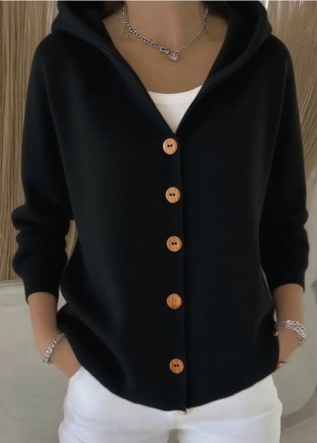 Kacob | Women's Knitted Hooded Cardigan – Relaxed Autumn Layering Knit