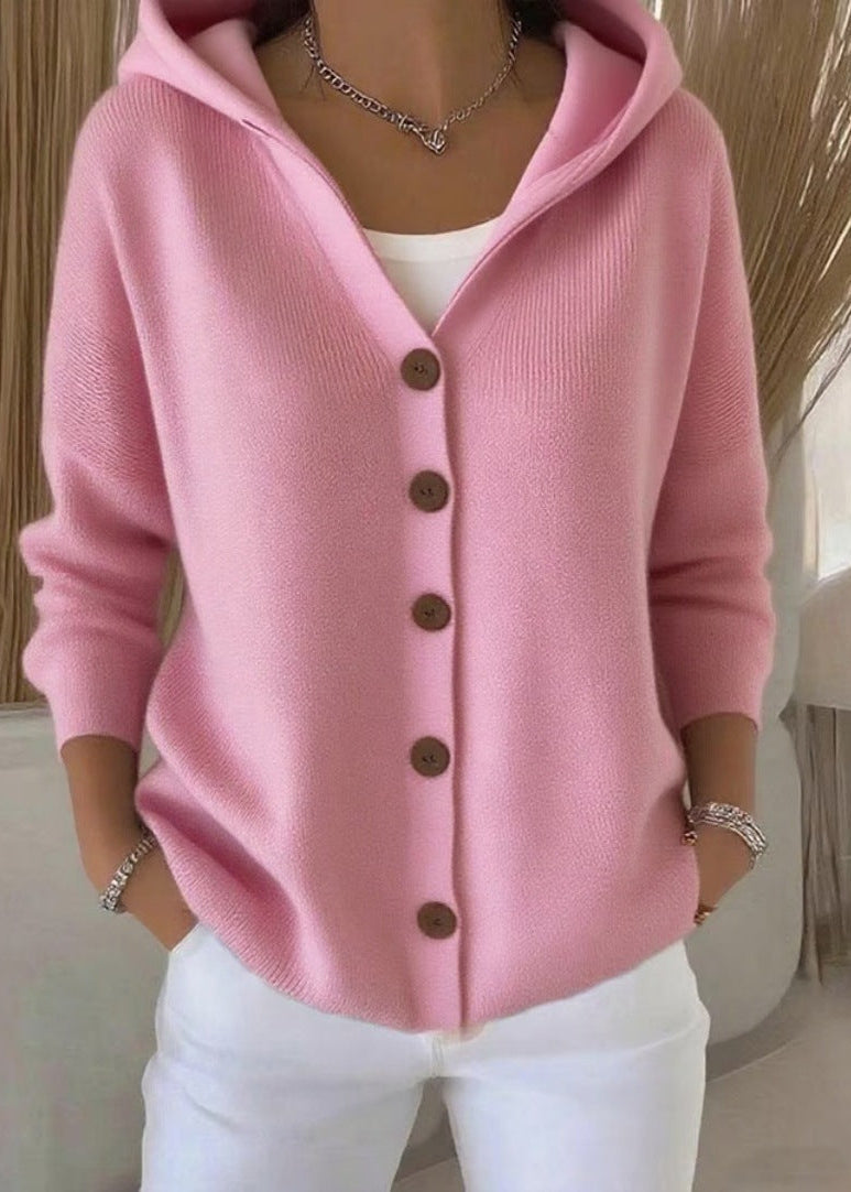 Kacob | Women's Knitted Hooded Cardigan – Relaxed Autumn Layering Knit