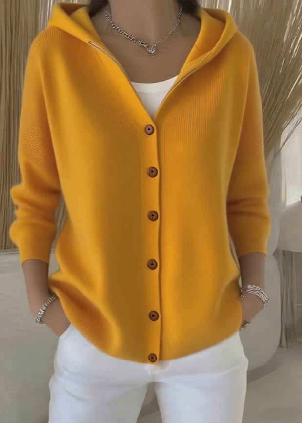 Kacob | Women's Knitted Hooded Cardigan – Relaxed Autumn Layering Knit