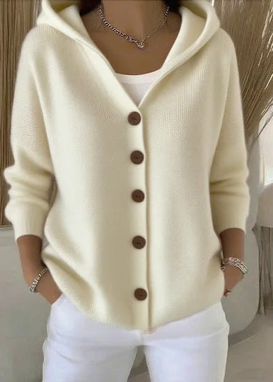 Kacob | Women's Knitted Hooded Cardigan – Relaxed Autumn Layering Knit