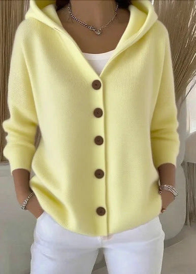 Kacob | Women's Knitted Hooded Cardigan – Relaxed Autumn Layering Knit