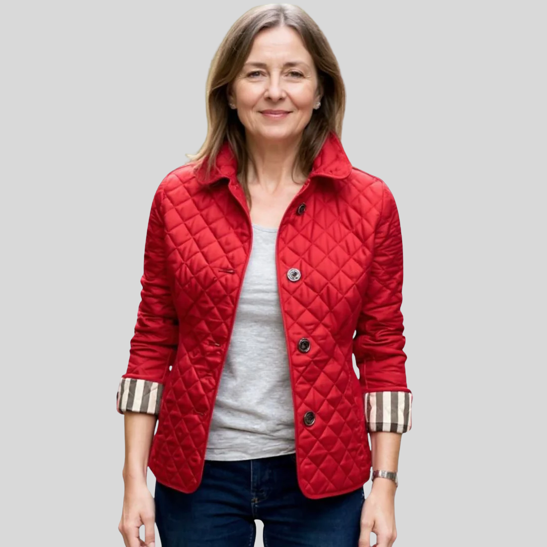 Kacob | Women's Lapel Collar Puffer Jacket – Quilted Padded Winter Jacket