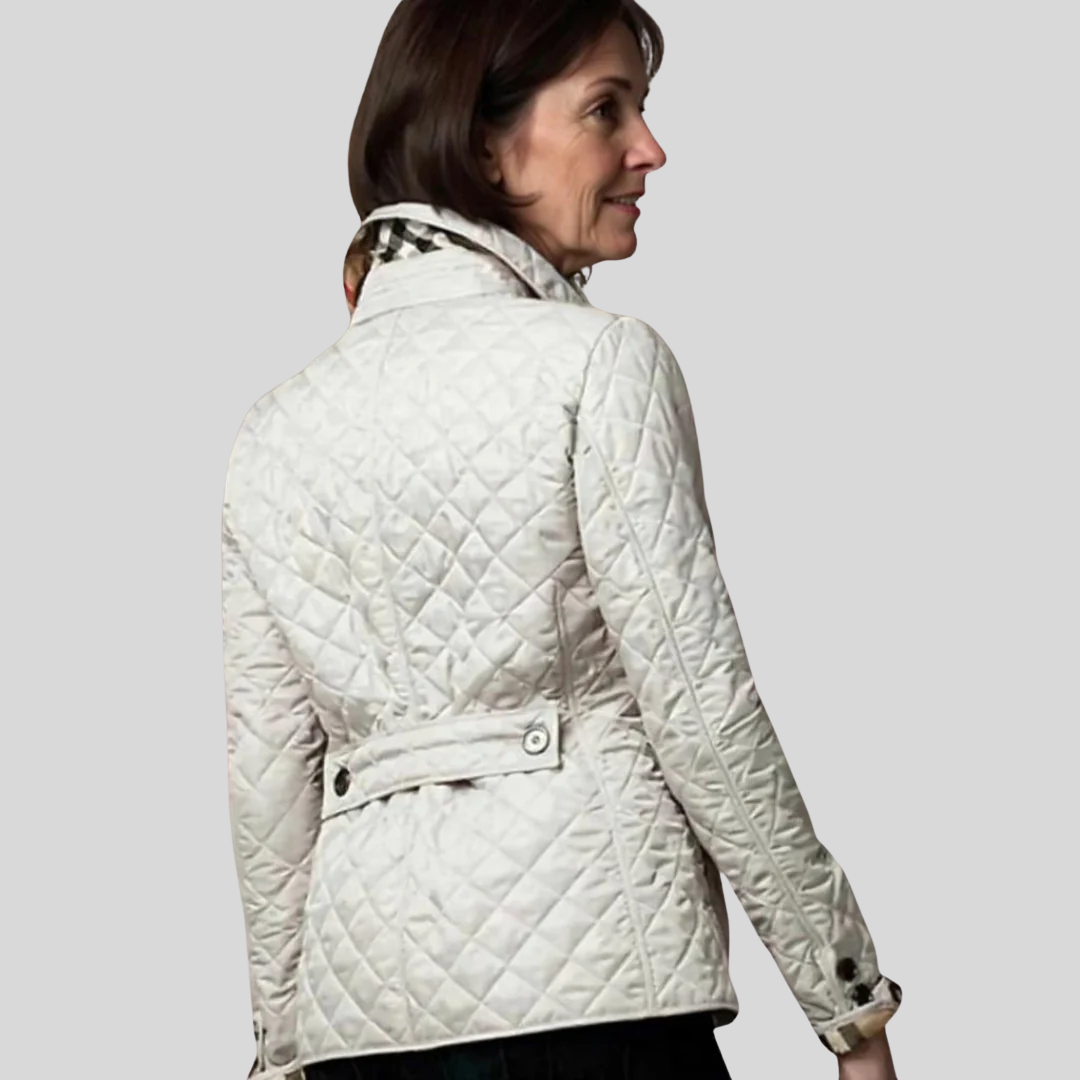 Kacob | Women's Lapel Collar Puffer Jacket – Quilted Padded Winter Jacket